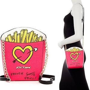 Rare! BETSEY JOHNSON " French Fry " Crossbody Shoulder Bag Purse.